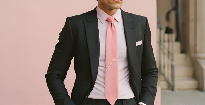 pink tie outfit