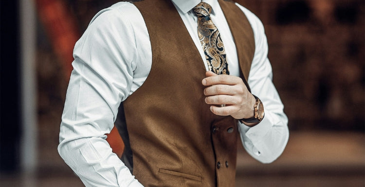 brown vest and tie
