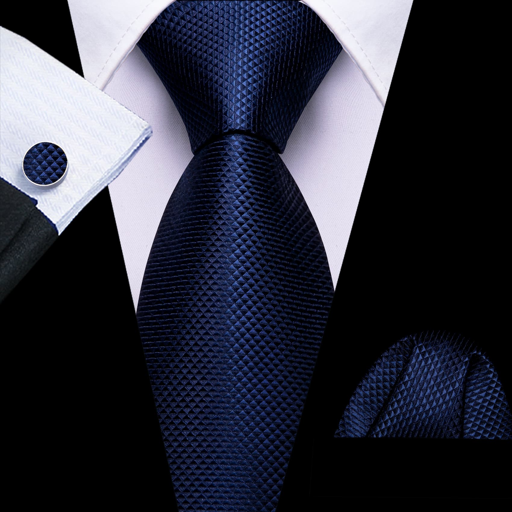 Ties2you Dress Tie Navy Blue Novelty Silk Formal Men's Suit Tie Set ties2you Ties2you Dress Tie Navy Blue Novelty Silk Formal Men's Suit Tie Set ties2you