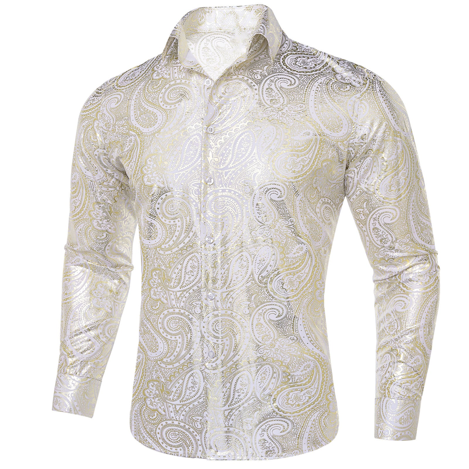 mens white paisley dress shirt Etro, Floral Paisley Cotton Shirt, Man, Grey, Size 39