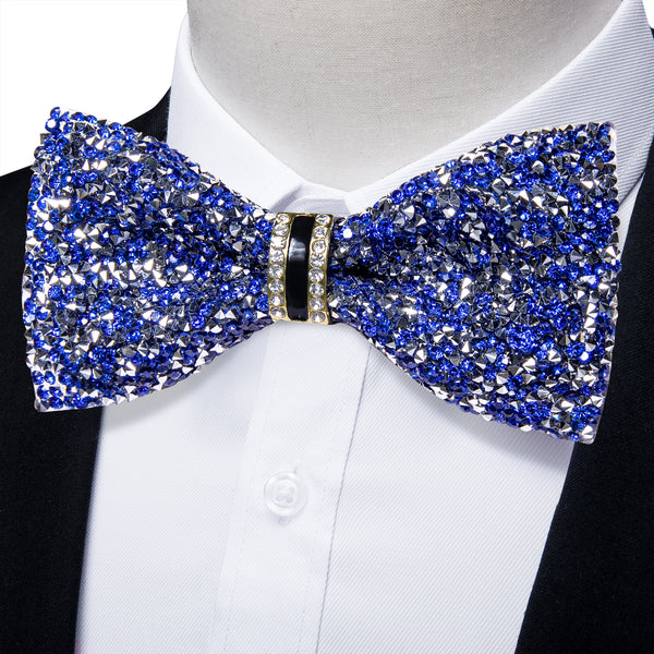 Light Blue Imitated Crystal Men's Pre-tied Bowtie for Party