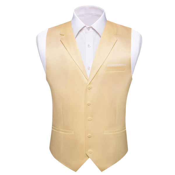 Wheat Solid Jacquard Men's Collar Vest
