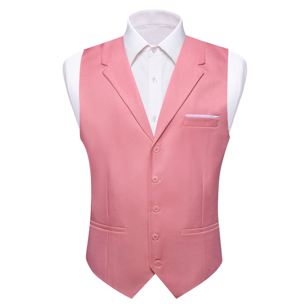LightPink Solid Jacquard Men's Collar Vest