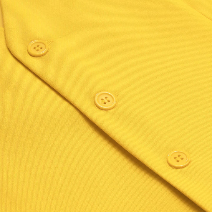 Dress Vest Top Butter Yellow Solid V Neck Silk Vest for Men