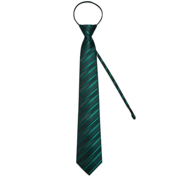 mens silk deep green striped ties handkerchief cufflinks sey for dress suit top