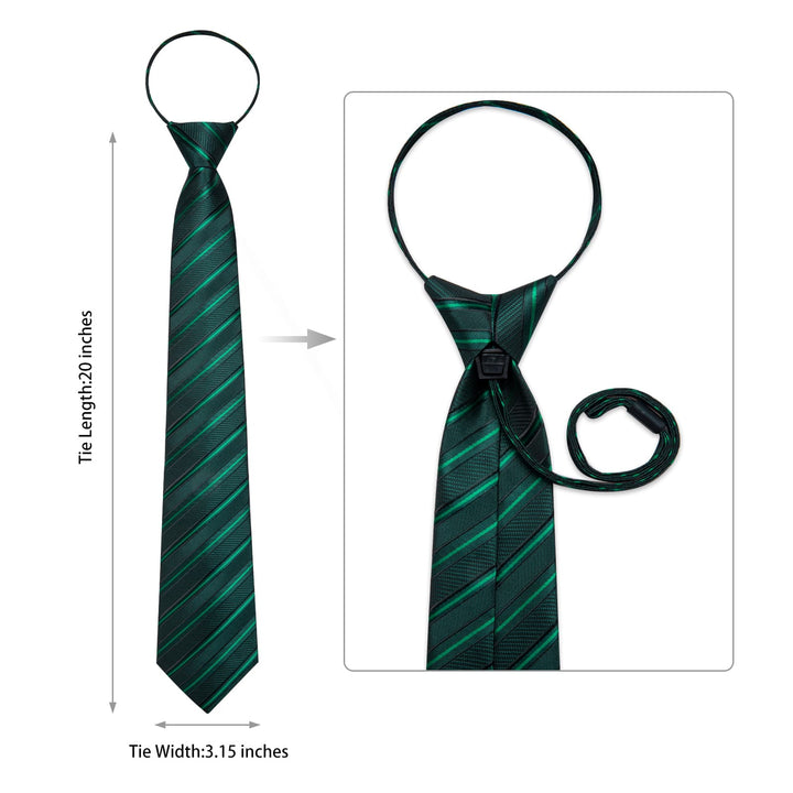 mens silk deep green striped ties handkerchief cufflinks sey for dress suit top