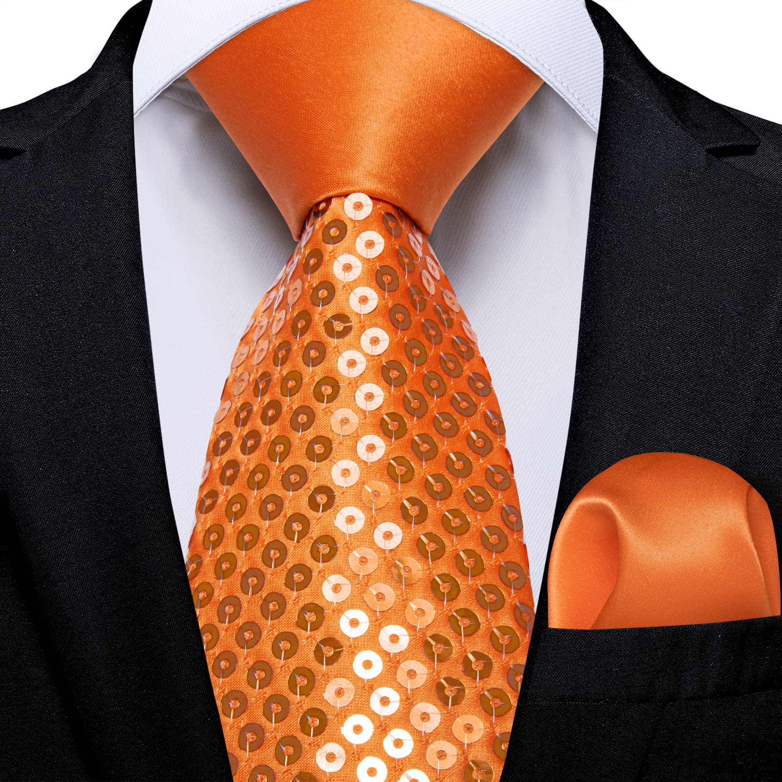 orange dress tie Knitted Point Burnt Orange Tie Set Skinny