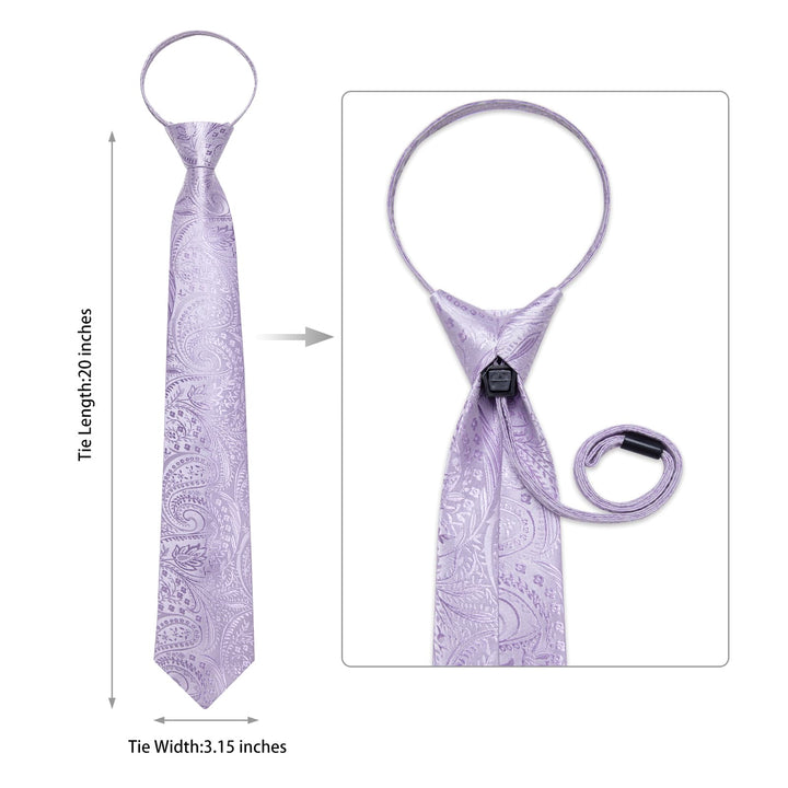mens silk paisley light purple wedding ties handkerchief cufflinks set