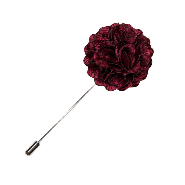 Wine Red Floral Men's Accessories Lapel Pin