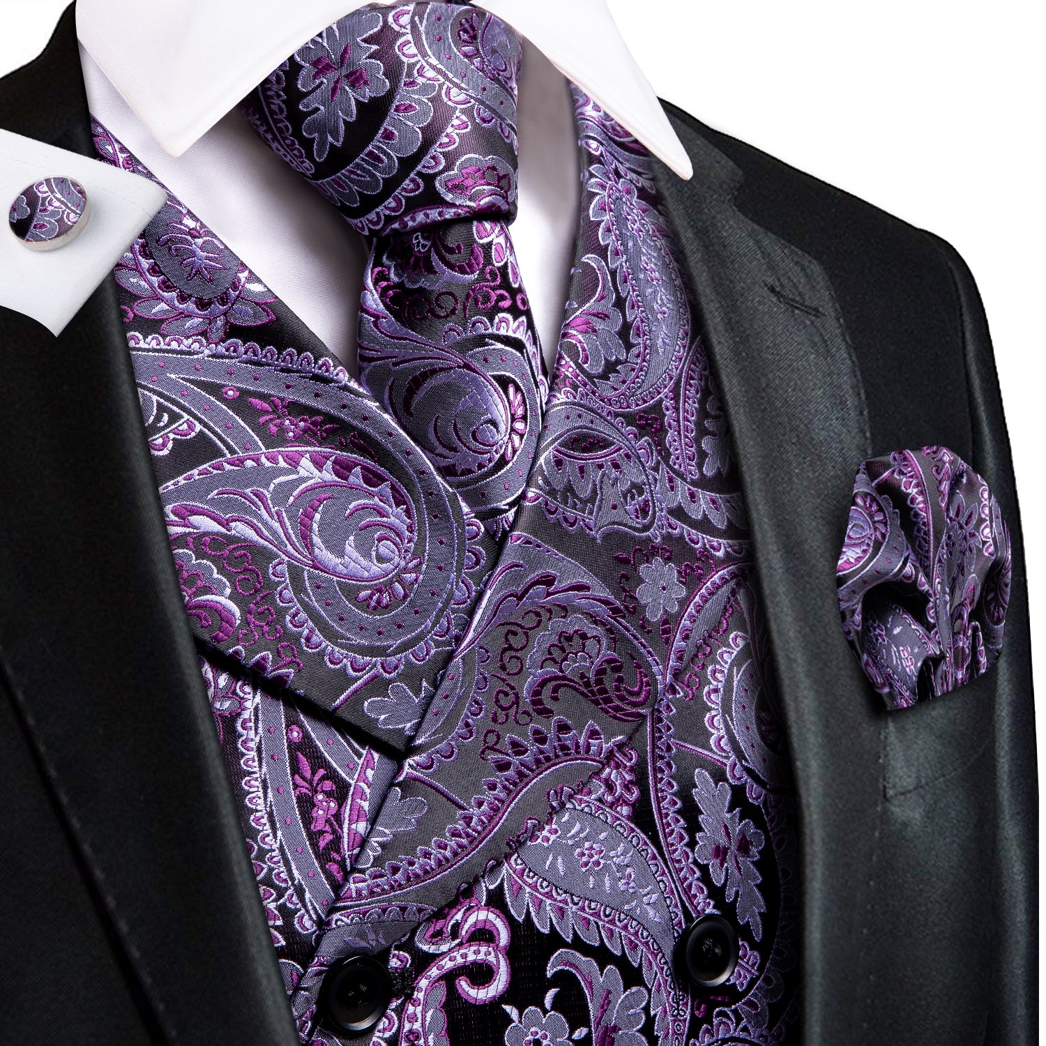 purple dress vest Solid Purple Rental Vest