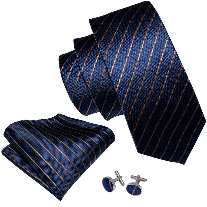 navy blue gold striped silk neckties for men