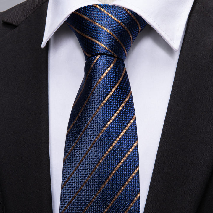 mens silk striped blue ties