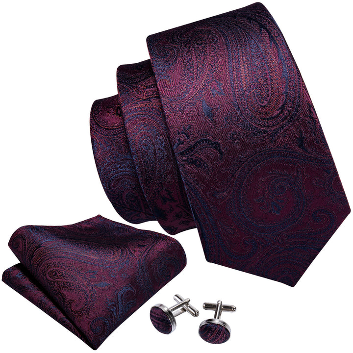 Plum Purple Red silk mens floral ties
