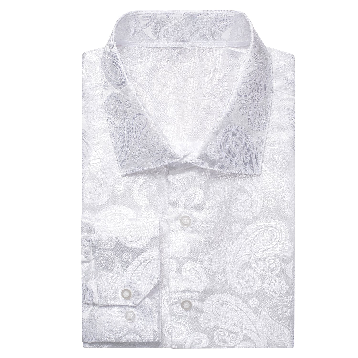 Ties2you Mens White Dress Shirt Paisley Silk Long Sleeve Button Down Shirt, M / White Ties2you Mens White Dress Shirt Paisley Silk Long Sleeve Button Down Shirt, M / White