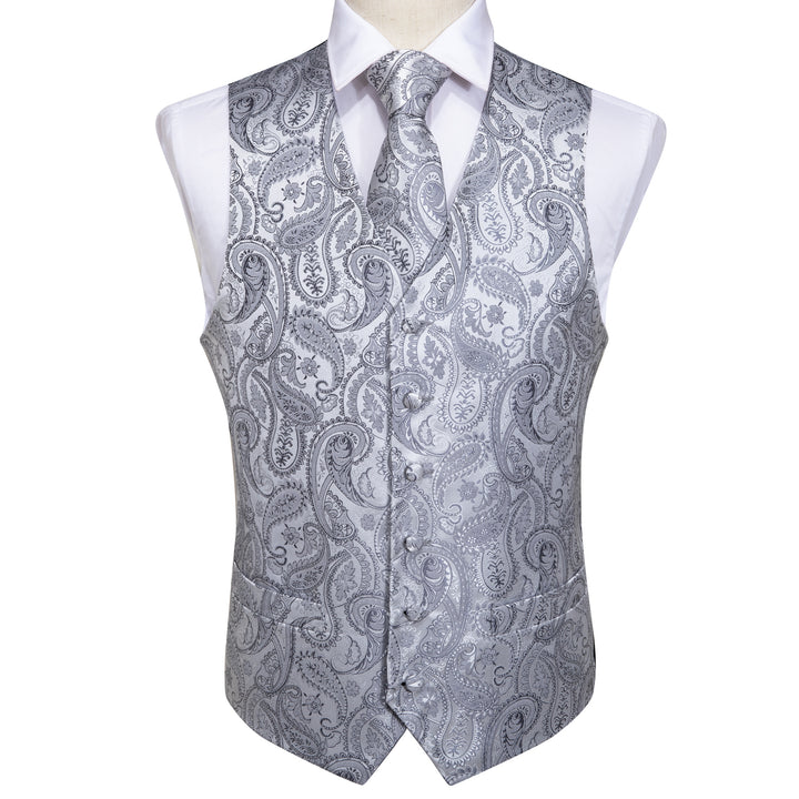 coin grey silk fashion vest mens