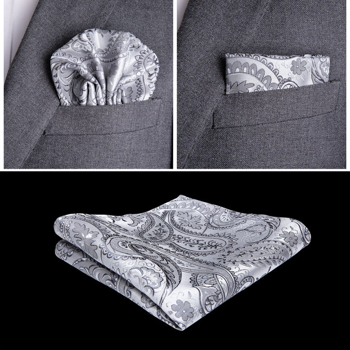Silver Paisley silk men's wearhouse vests
