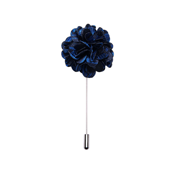 Ties2you Black Blue Floral Men's Accessories Lapel Pin
