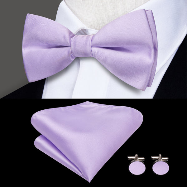 Plum Purple Solid Y Back Brace Clip-on Men's Suspender with Bow Tie Set