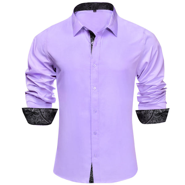 fashion splicing purple button down shirts