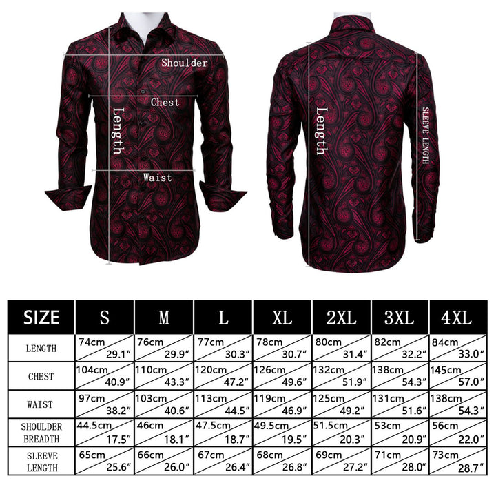 brown dress shirts size chart