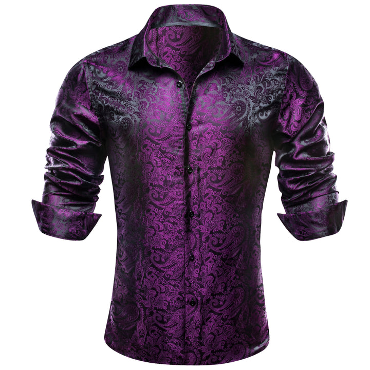 purple paisley mens silk dress shirts
