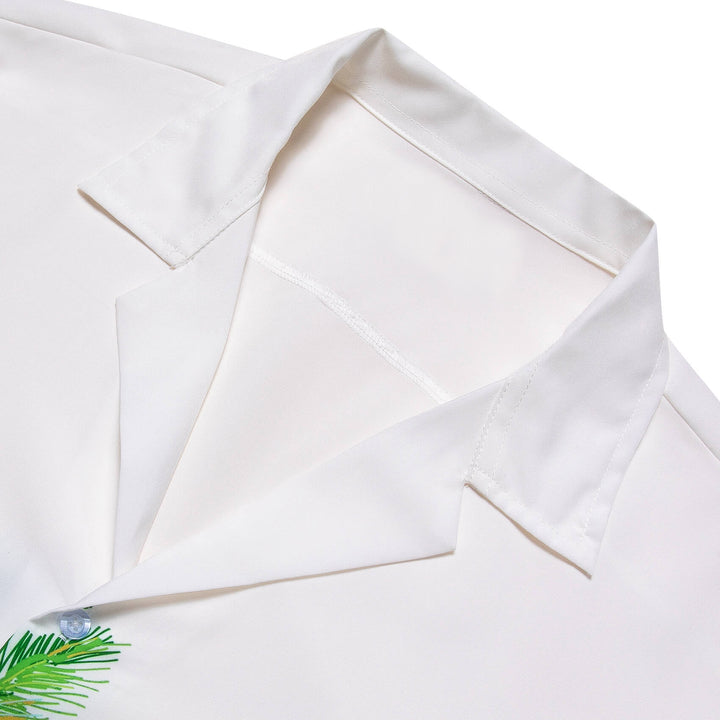 White Green Coconut Tree Novelty Men's Summer Beach Shirt