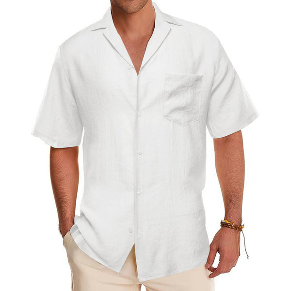 classic solid white short sleeve button up shirts