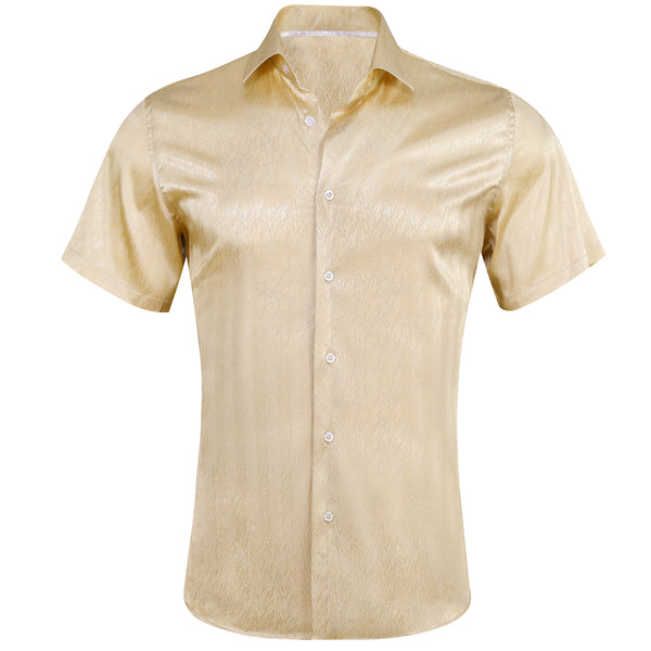 Wheat Solid Men's Short Sleeve Shirt