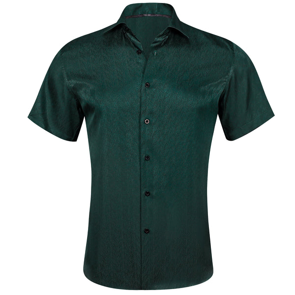 Deep Green Solid Men's Short Sleeve Shirt