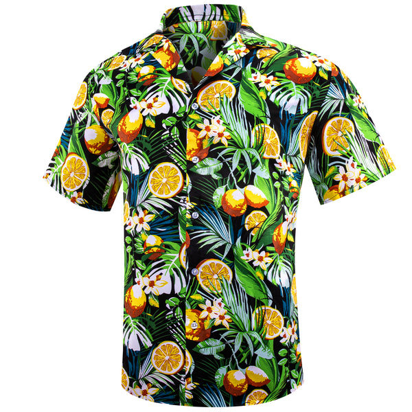 Orange Green Novelty Men's Short Sleeve Summer Shirt