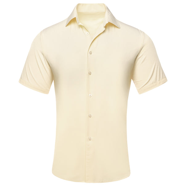 Vanilla Solid Men's Short Sleeve Shirt
