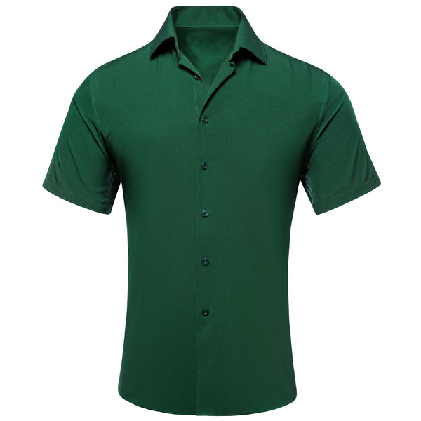 Emerald Green Solid Men's Short Sleeve Shirt