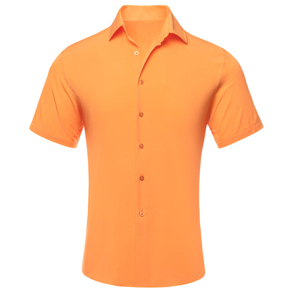 Orange Solid Men's Short Sleeve Shirt