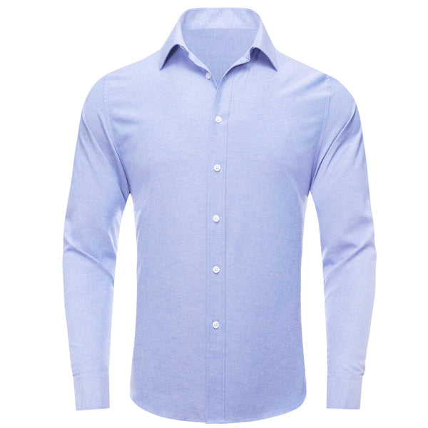 Steel Blue Solid Men's Silk Shirt