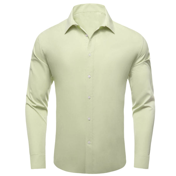 Avocado Green Solid Silk Men's Shirt