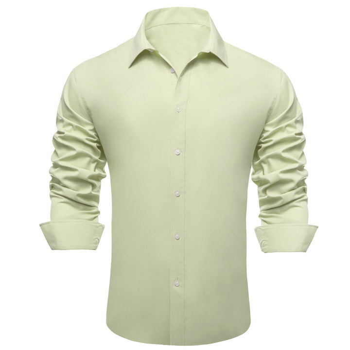 Avocado Green Solid Silk Men's Shirt