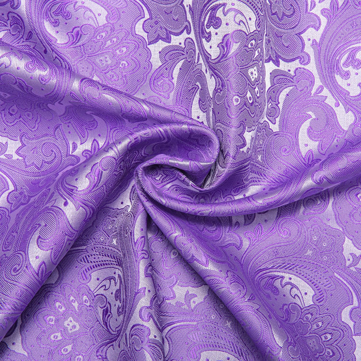  Medium Purple Floral Silk Button Down Dress Shirt