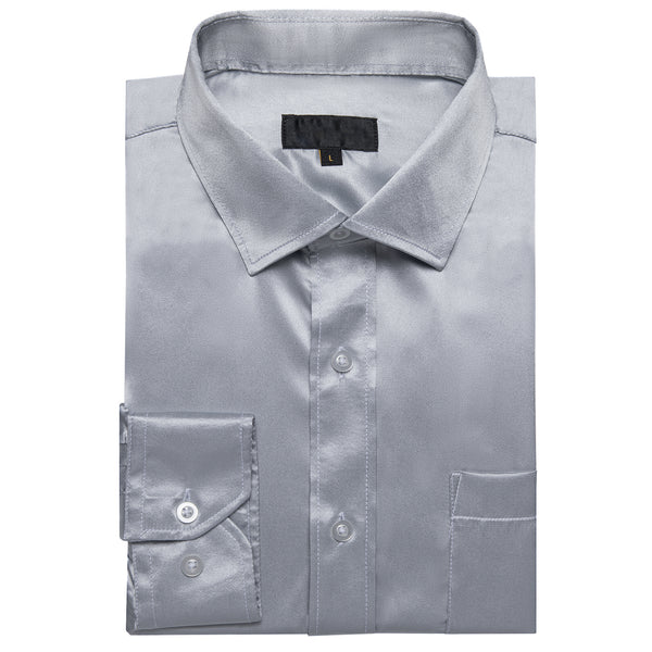 long sleeve satin shirt mens