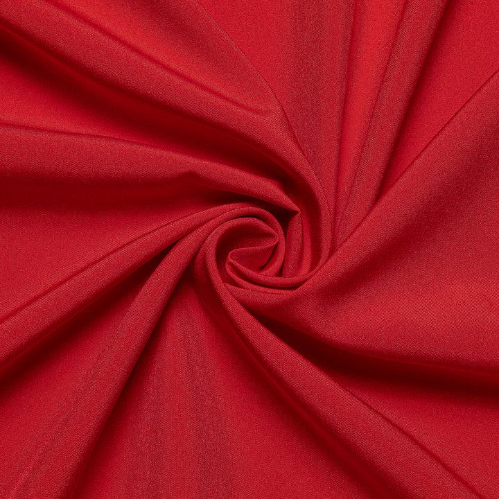 Red Solid Silk Men's Long Sleeve Business Shirt