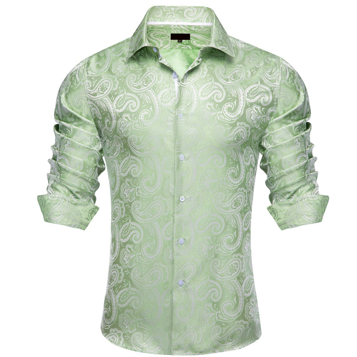 sage green dress shirts for men OKAICOS Long Sleeve Linen Shirt like finish and rich Gunner Cotton Twill Shirt Jac