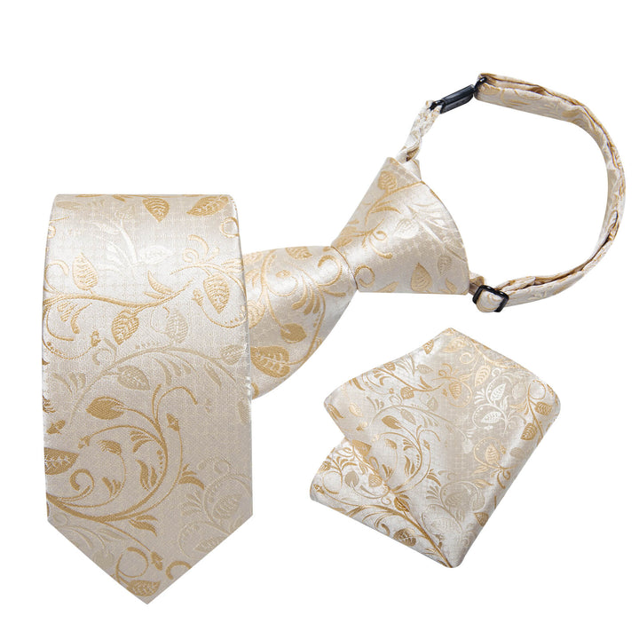  Champagne Color Floral Silk Boys Ties