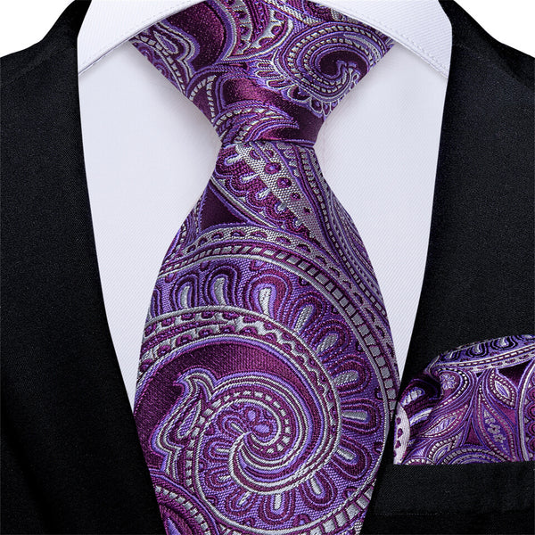  Kids Tie Purple White Paisley Children’s Silk Tie