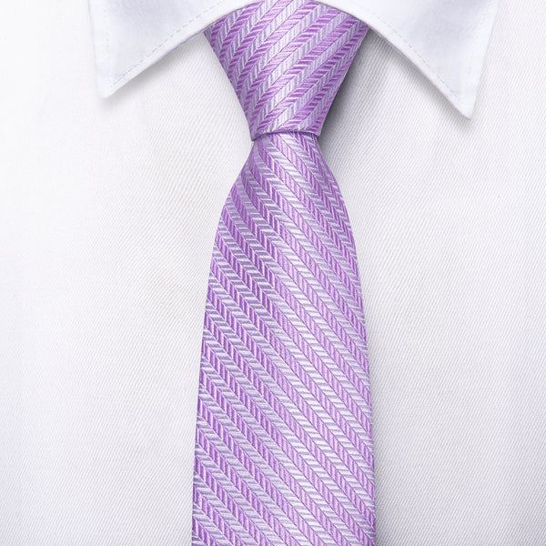 Ties2you Children's Tie Periwinkle Purple Geometric Silk Necktie Pocket Square Set