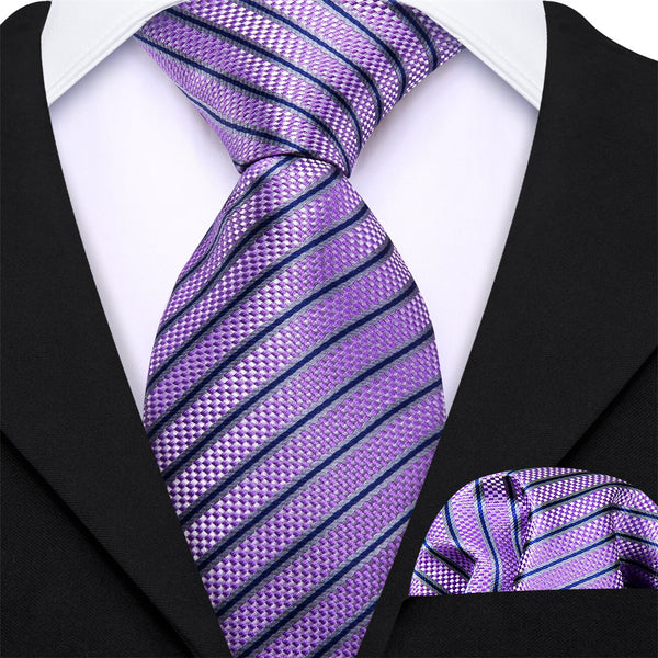  Purple Grey Blue Striped Silk Children’s Tie 