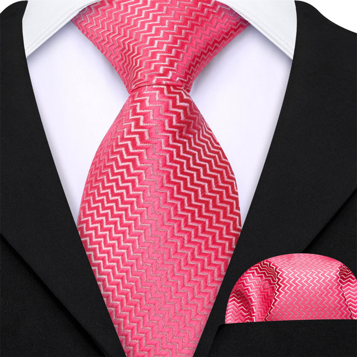 Ruby Pink Geometric Woven Children's Tie