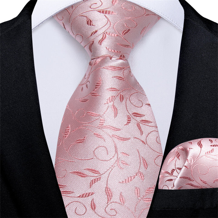 Kids Tie Light Pink Jacquard Floral Silk Children's Tie