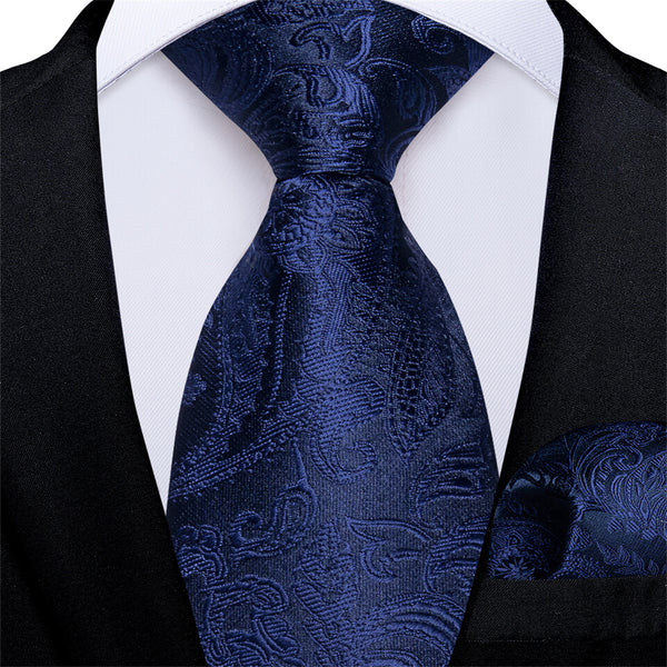 Kids Tie Deep Blue Woven Paisley Silk Tie