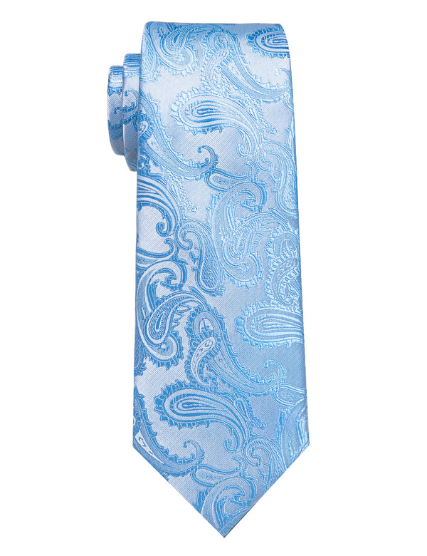 Sky Blue Paisley Single Necktie
