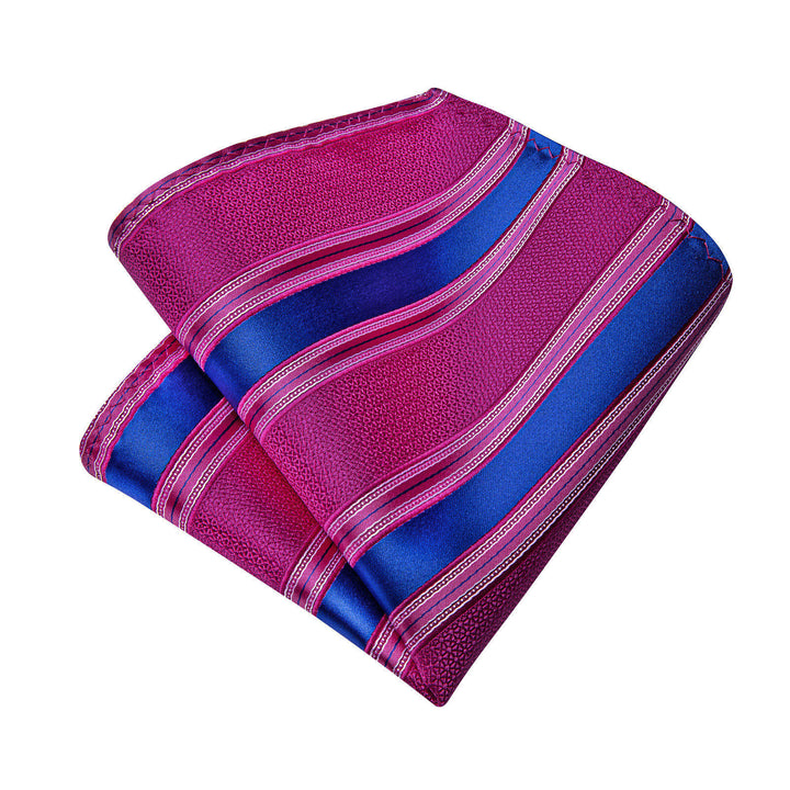 Ties2you Hot Pink Striped Necktie for Men Silk Tie Pocket Square Cuffl ...