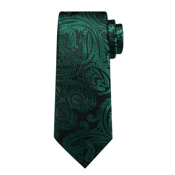 silk mens basil green paisley tie pocket square cufflinks set for office